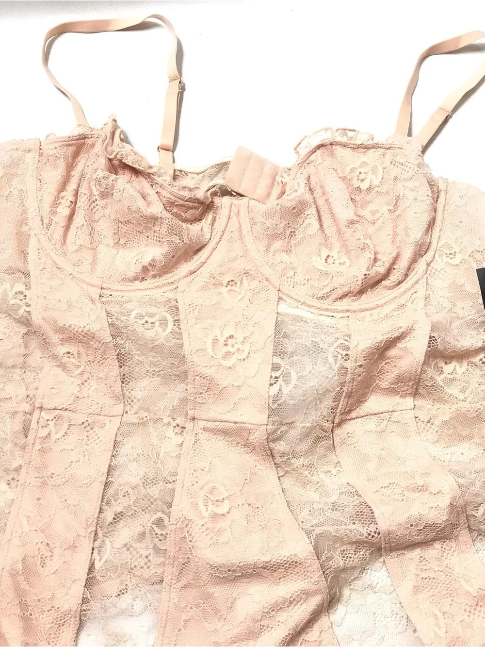Lace Bridal Lace Lingerie Bodysuit Size XXL Ballet Pink Sexy INC International